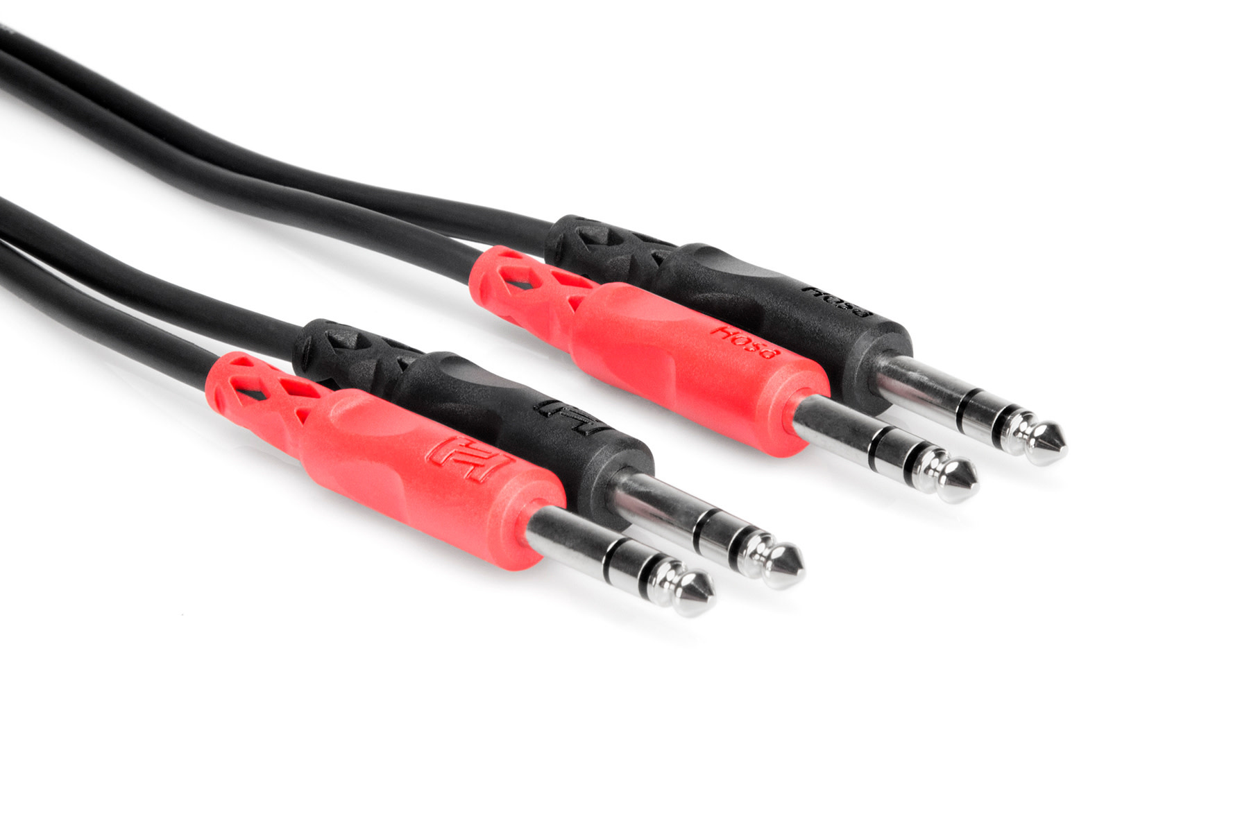 Hosa CSS-202 paired cable with four quarter-inch TRS plugs.