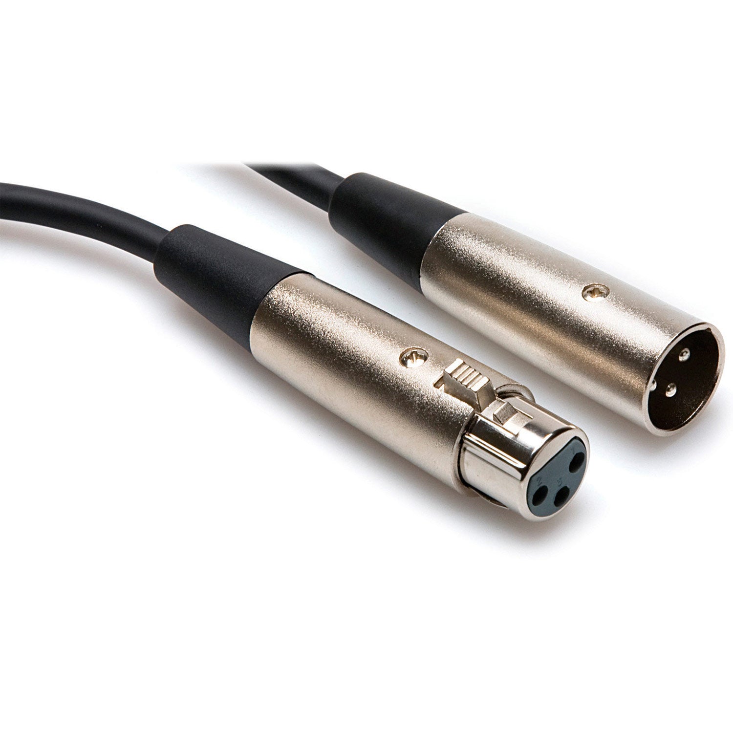 Hosa XLR-110 cable with male and female three-pin XLR connectors.