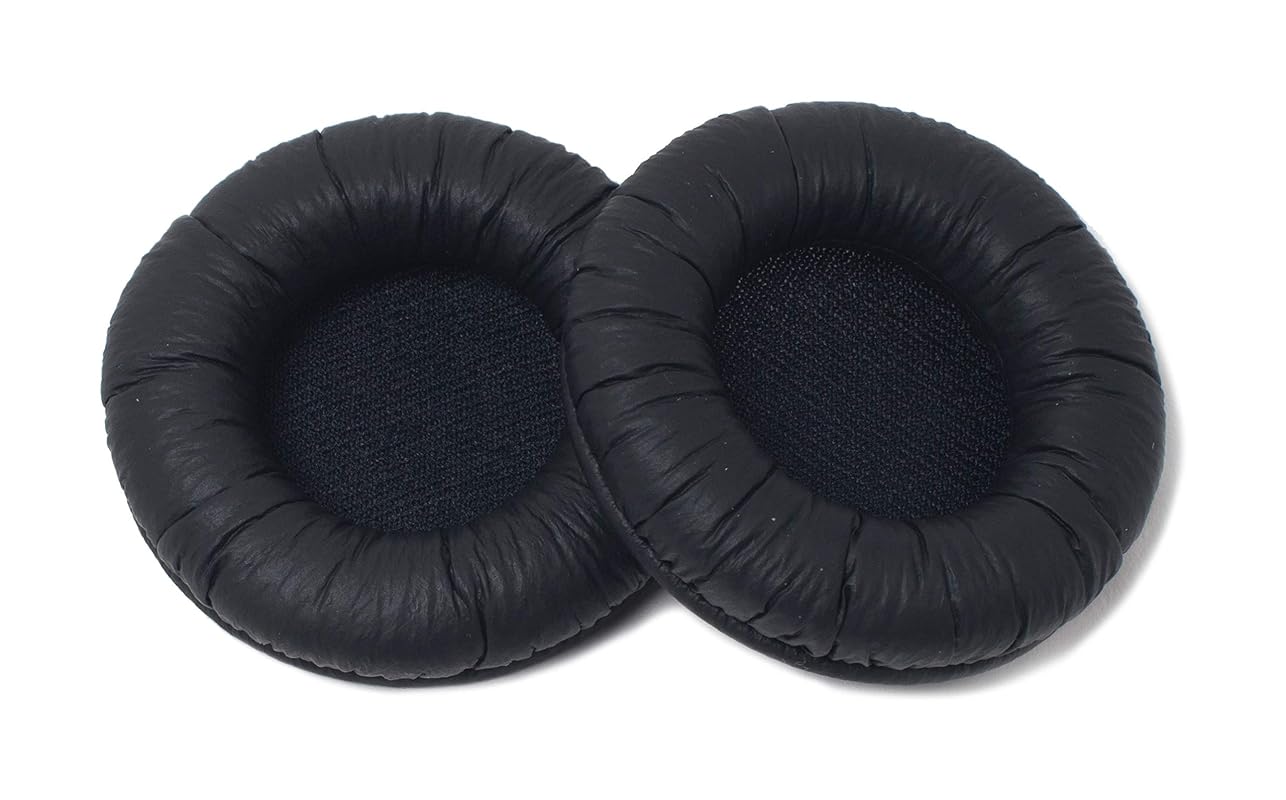 Pair of black Sennheiser HD 25 replacement ear pads.