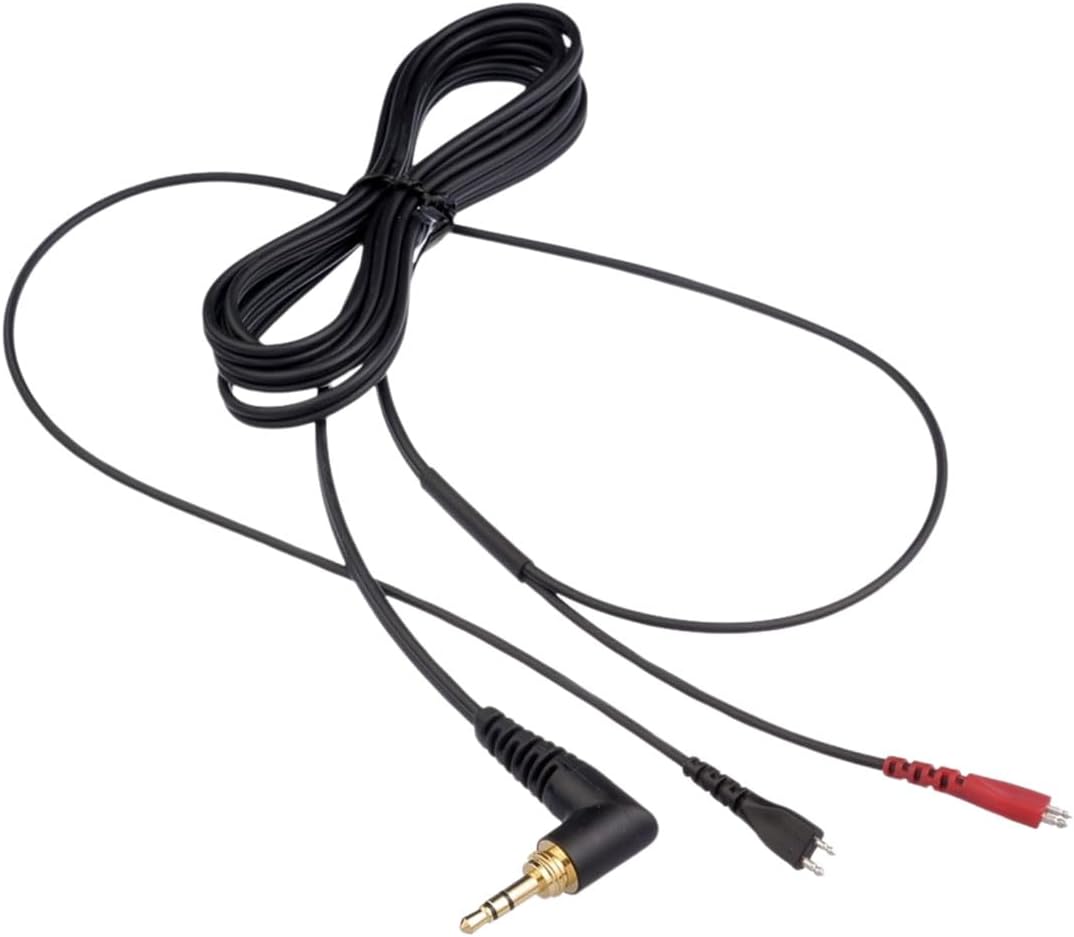 Sennheiser 523874 replacement cable with angled plug and red and black headphone connectors.
